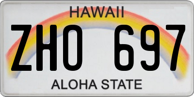 HI license plate ZHO697