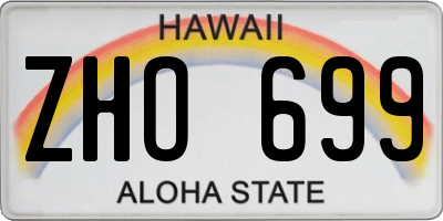 HI license plate ZHO699