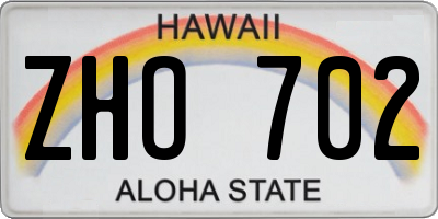 HI license plate ZHO702