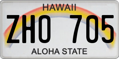 HI license plate ZHO705