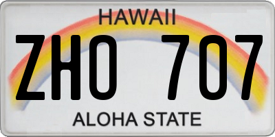 HI license plate ZHO707