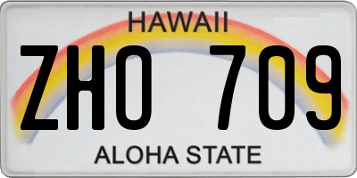 HI license plate ZHO709