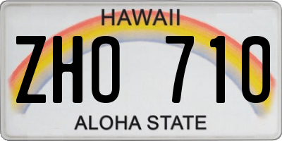 HI license plate ZHO710