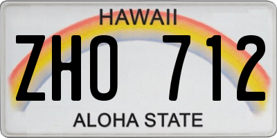 HI license plate ZHO712