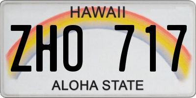 HI license plate ZHO717