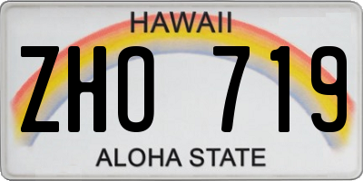 HI license plate ZHO719