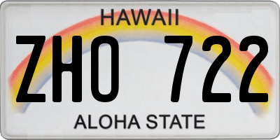 HI license plate ZHO722