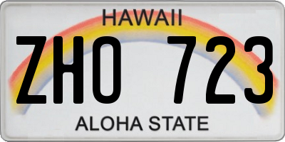 HI license plate ZHO723