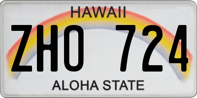 HI license plate ZHO724