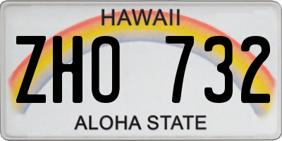 HI license plate ZHO732