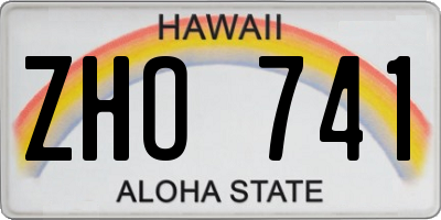 HI license plate ZHO741