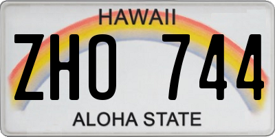 HI license plate ZHO744