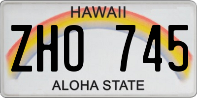 HI license plate ZHO745