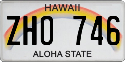HI license plate ZHO746