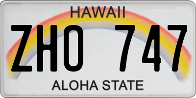 HI license plate ZHO747