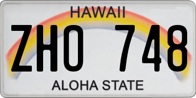 HI license plate ZHO748