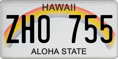 HI license plate ZHO755