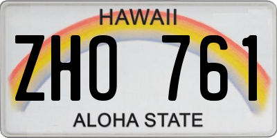 HI license plate ZHO761
