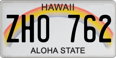 HI license plate ZHO762