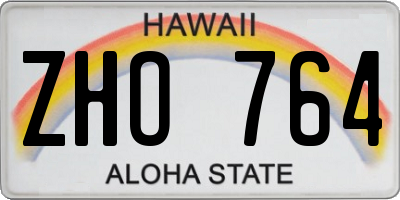 HI license plate ZHO764