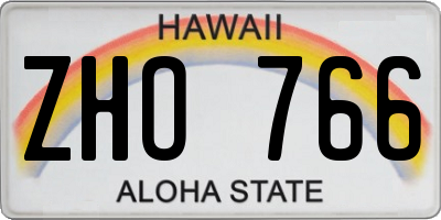 HI license plate ZHO766