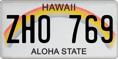 HI license plate ZHO769