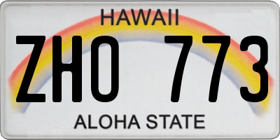 HI license plate ZHO773
