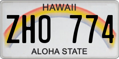 HI license plate ZHO774