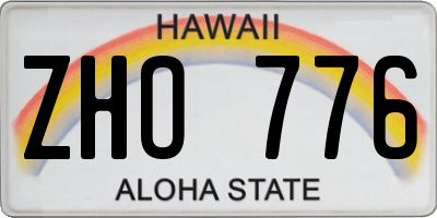 HI license plate ZHO776