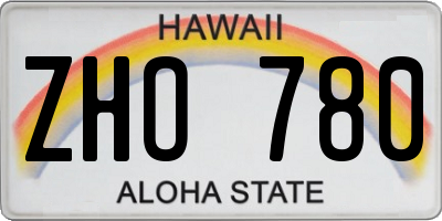 HI license plate ZHO780
