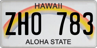 HI license plate ZHO783