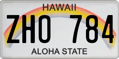 HI license plate ZHO784