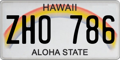 HI license plate ZHO786