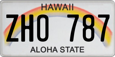 HI license plate ZHO787