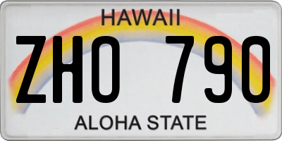 HI license plate ZHO790