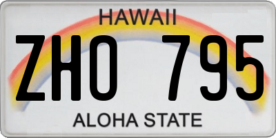 HI license plate ZHO795