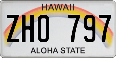 HI license plate ZHO797
