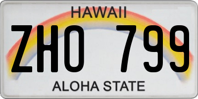 HI license plate ZHO799