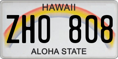 HI license plate ZHO808