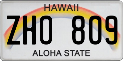 HI license plate ZHO809