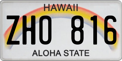 HI license plate ZHO816