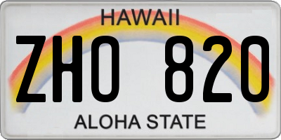 HI license plate ZHO820