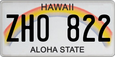 HI license plate ZHO822