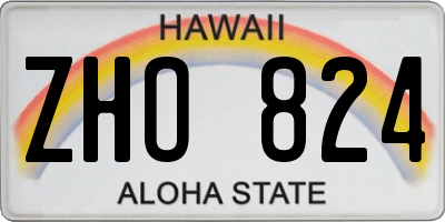 HI license plate ZHO824