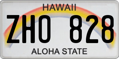 HI license plate ZHO828