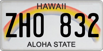 HI license plate ZHO832
