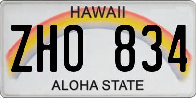 HI license plate ZHO834