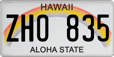 HI license plate ZHO835