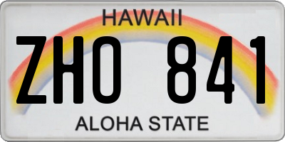 HI license plate ZHO841