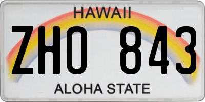 HI license plate ZHO843